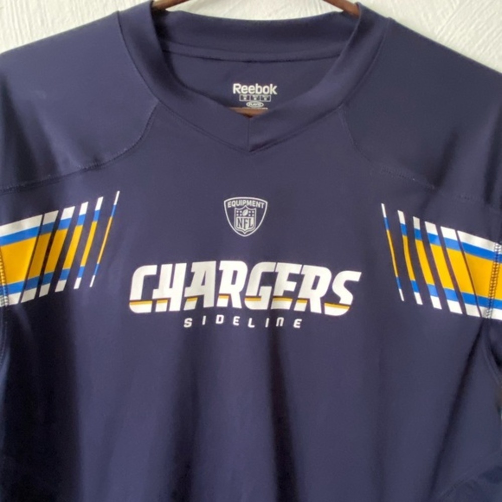 Reebok Shirt Mens Medium‎ M Blue Polyester NFL Chargers Sideline